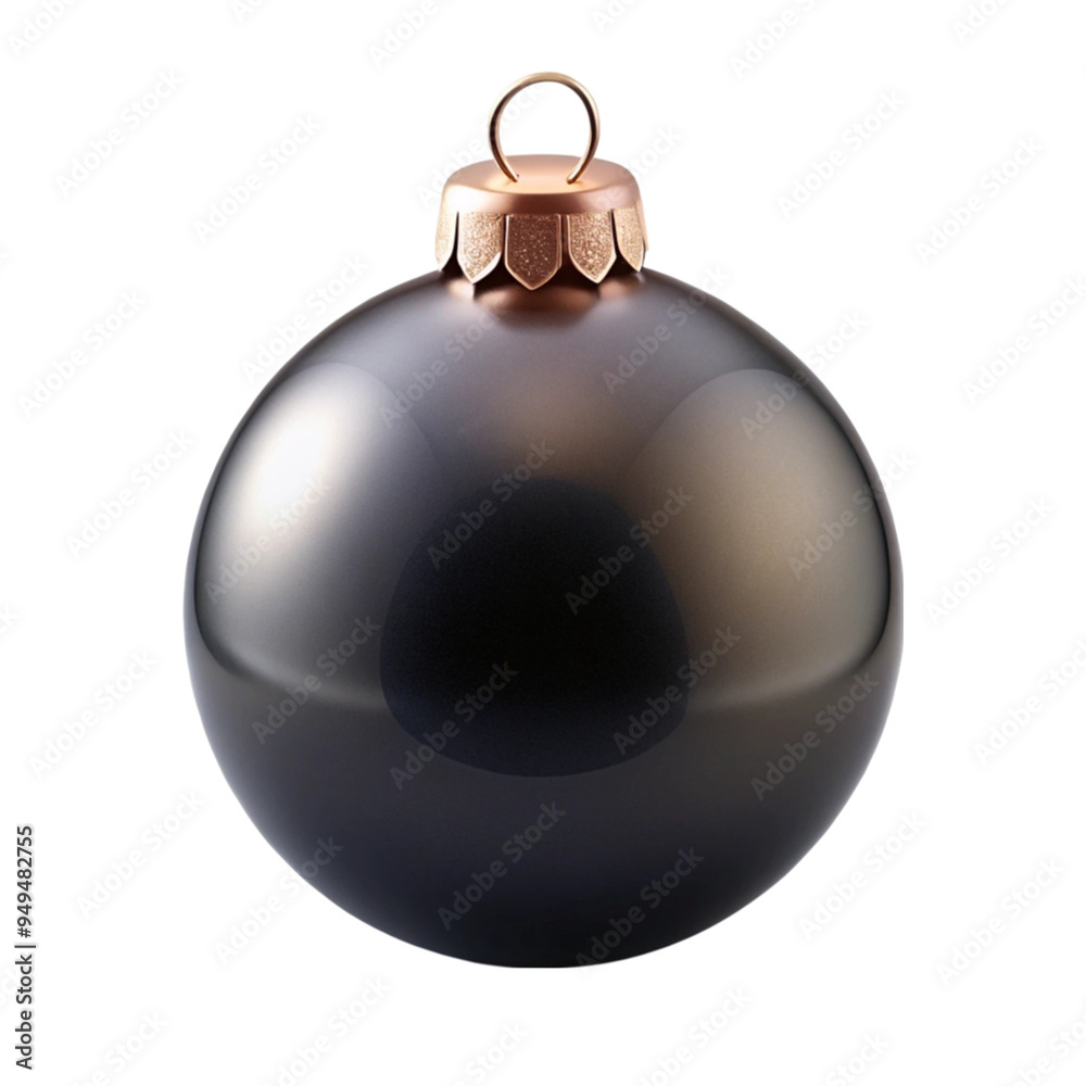 Black Christmas ball isolated on transparent background Black Christmas ball isolated on transparent background
