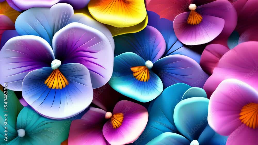 Colorful pansy flowers blooming in a vibrant garden during the spring afternoon showcasing their beauty Colorful pansy flowers blooming in a vibrant garden during the spring afternoon showcasing their beauty