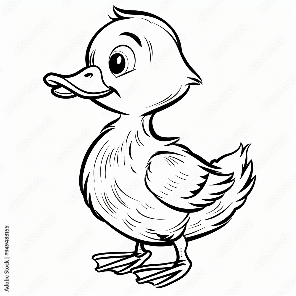 Obraz premium duck children coloring book page isolated