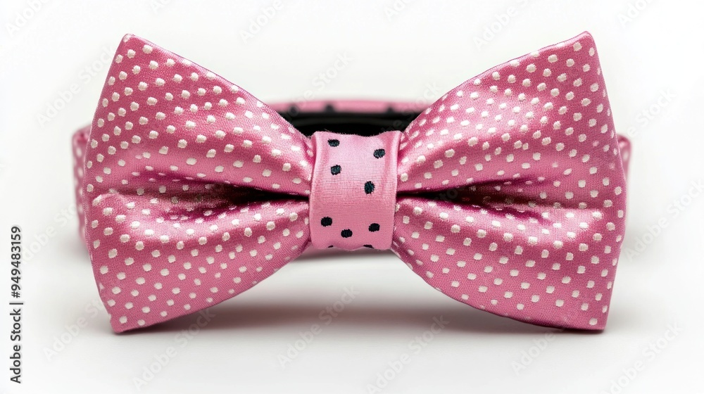 Pink Bow Tie with White Polka Dots Pink Bow Tie with White Polka Dots