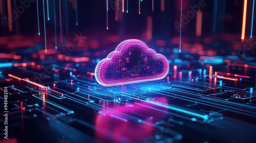 Holographic visualization of a multi-cloud environment, cloud computing, hybrid cloud solutions
