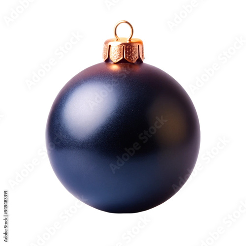 Black Christmas ball isolated on transparent background