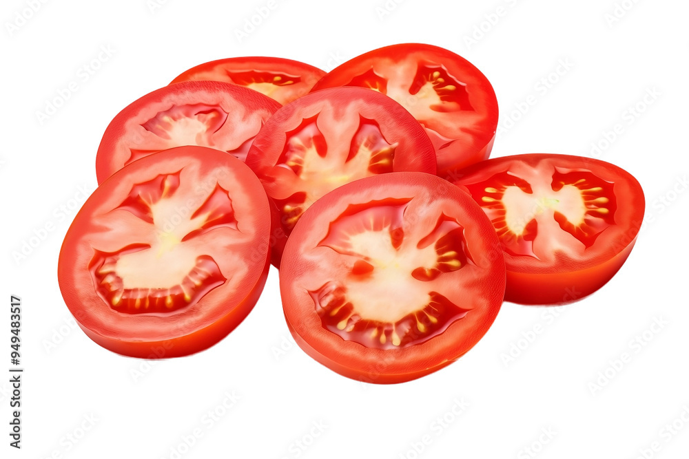 Fresh Sliced Tomato on White Background Fresh Sliced Tomato on White Background