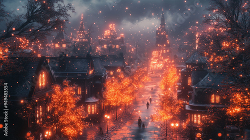 A Magical Christmas Eve in an Enchanted Village