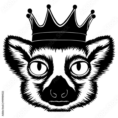 Lemur Wearing A Crown