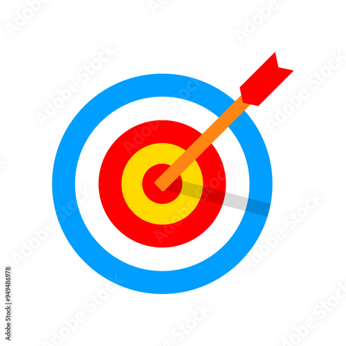 Archery target with arrow. Target vector icons, isolated on white background. Targets different shapes and color. Archery target business concept, Vector PNG
