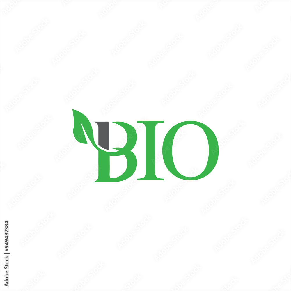 Fototapeta premium Bio logo design. biotech, Green leaf illustration symbol. Natural organic vector icon. eco friendly logo, Ecologic food stamps. Organic natural food labels.