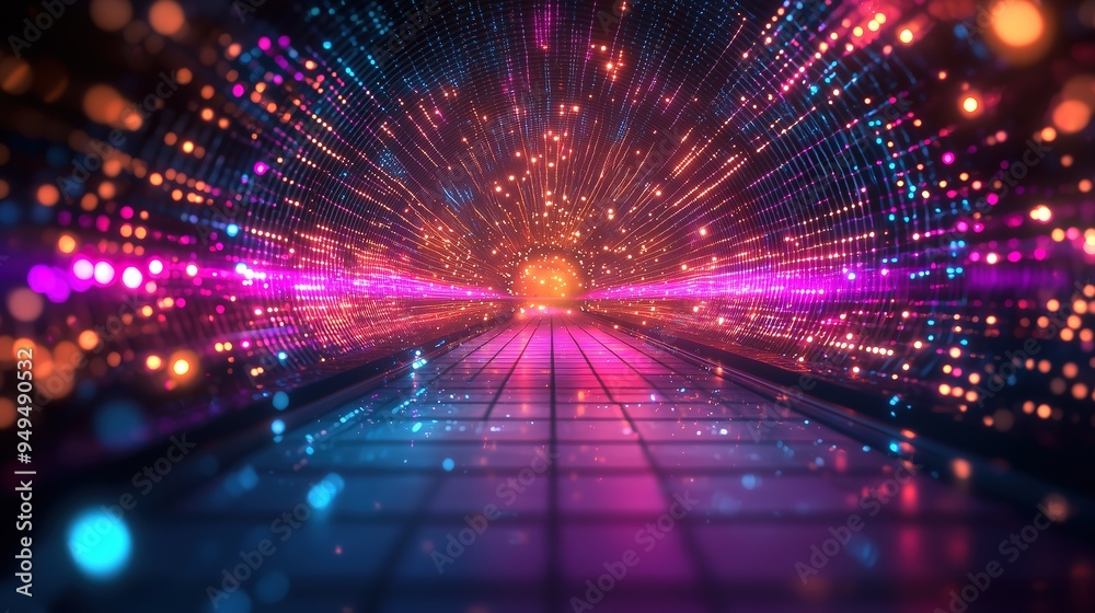Vibrant abstract tunnel of light and energy Vibrant abstract tunnel of light and energy
