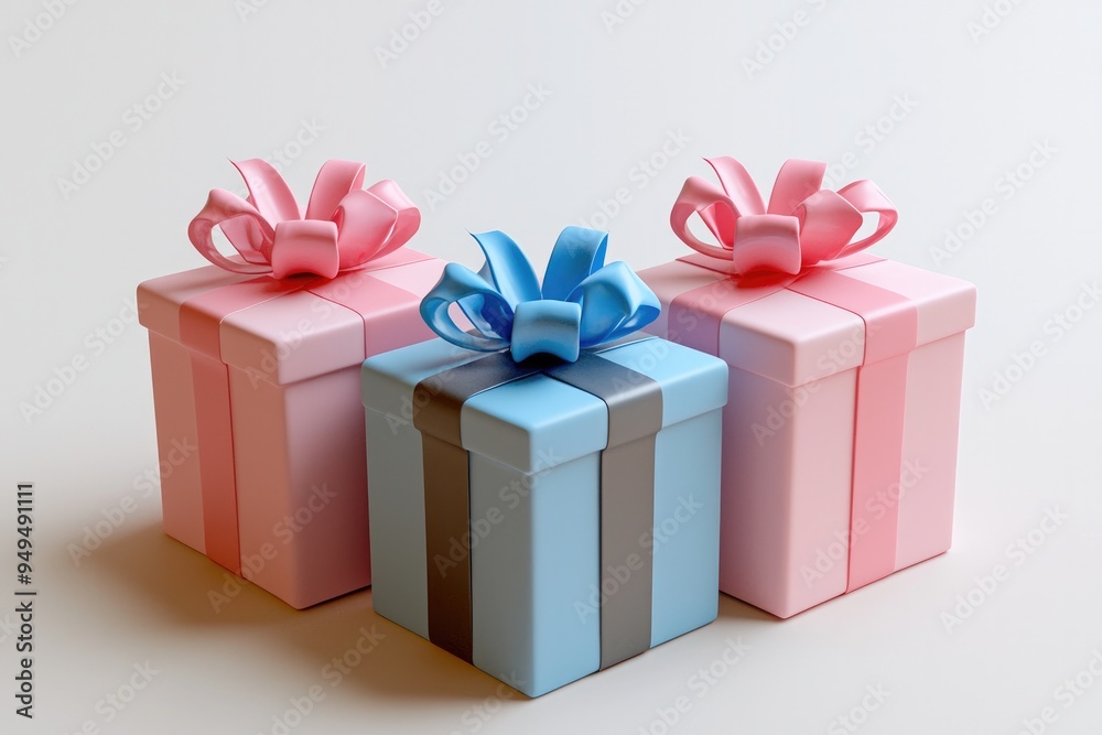 Colorful gift boxes with ribbons and bows Colorful gift boxes with ribbons and bows
