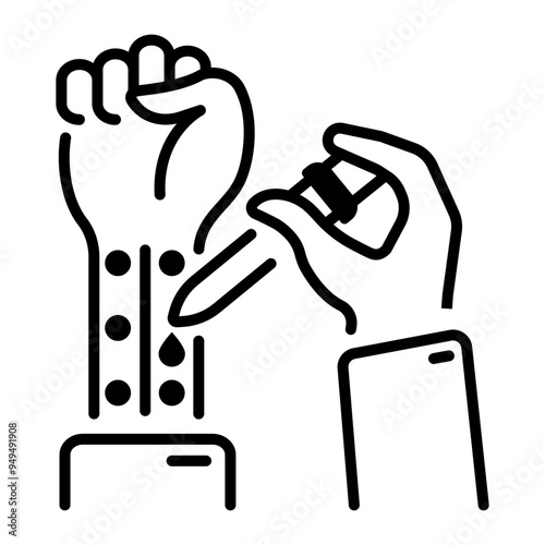 A linear style icon of allergy test  