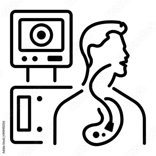 An outline style icon of endoscopy 