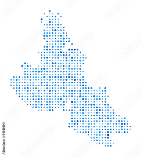 Krk Dot Map. Island Digital Style Shape. Krk vector image. Island shape with blue circular dots. Awesome vector illustration.