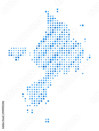 Sark Dot Map. Island Digital Style Shape. Sark vector image. Island shape blue circular dots. Elegant vector illustration. photo