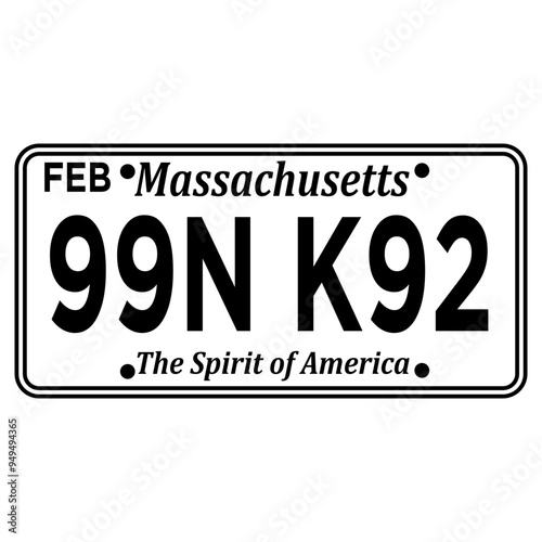 Massachusetts Licence Plate