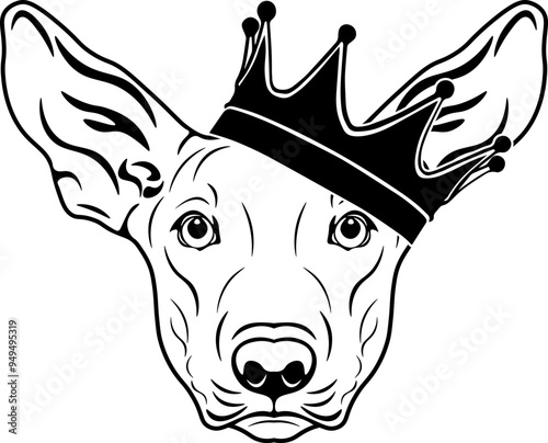 Mexican Hairless Dog Wearing A Crown