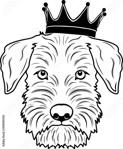 Miniature Schnauzer Wearing A Crown