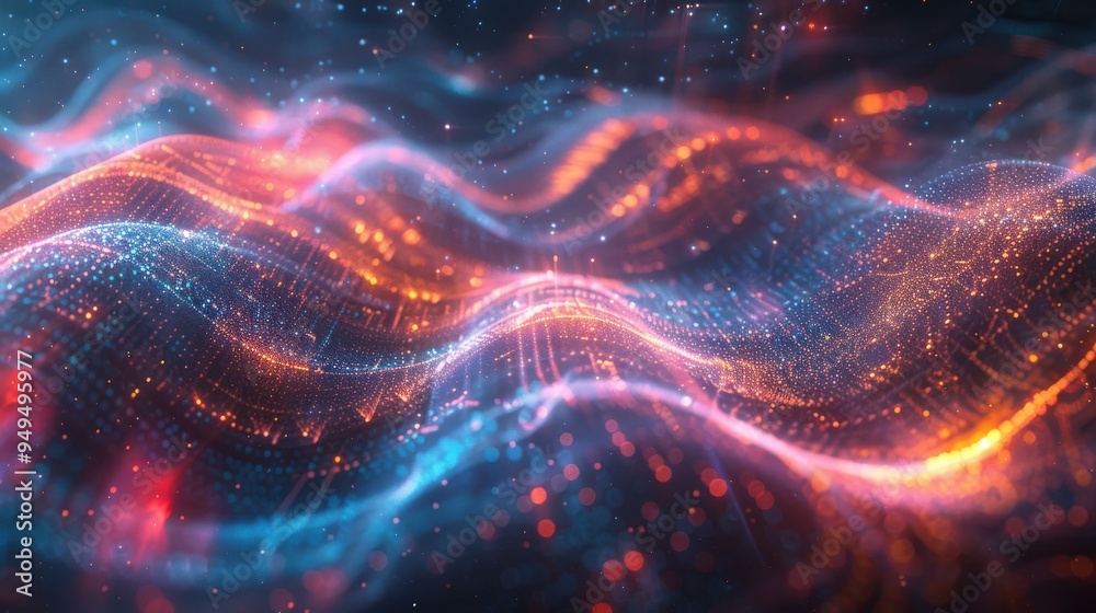 Obraz premium Abstract Red Blue Glitter Bokeh Background