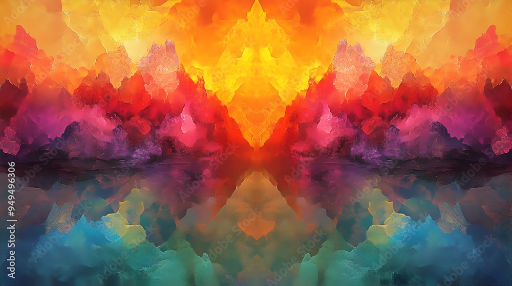Fototapeta premium Captivating Kaleidoscopic Dream World with Vibrant Iridescent Patterns and Mesmerizing Optical Illusions