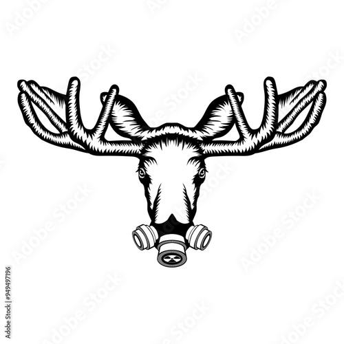 Moose In Gas Mask