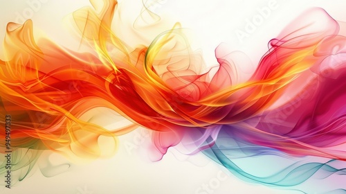 Abstract Colorful Smoke Waves Background