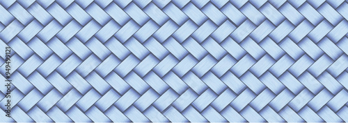 Light blue checkered wicker background. Geometric seamless abstract pattern. Vector illustration	