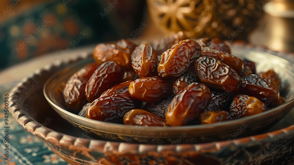 Dried date palm fruits on a bowl for ramadan food. Dried date palm fruits on a bowl for ramadan food.