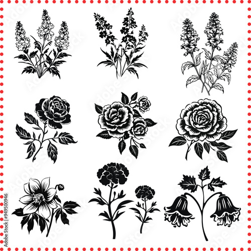 Graceful Botanical Silhouettes  Bring Natural Elegance and Beauty to Your Artistic Endeavors