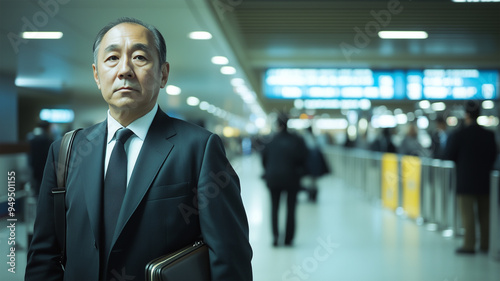 Wallpaper Mural 空港セキュリティで並ぶ日本人ビジネスマン Torontodigital.ca