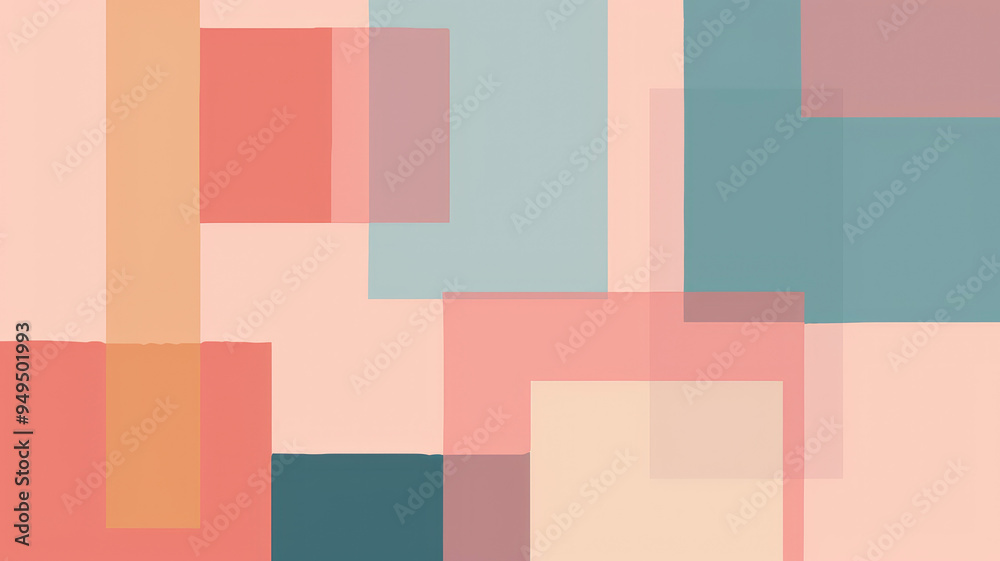 Abstract geometric background with rectangle shapes in pastel colors of peach, rose and blue Abstract geometric background with rectangle shapes in pastel colors of peach, rose and blue