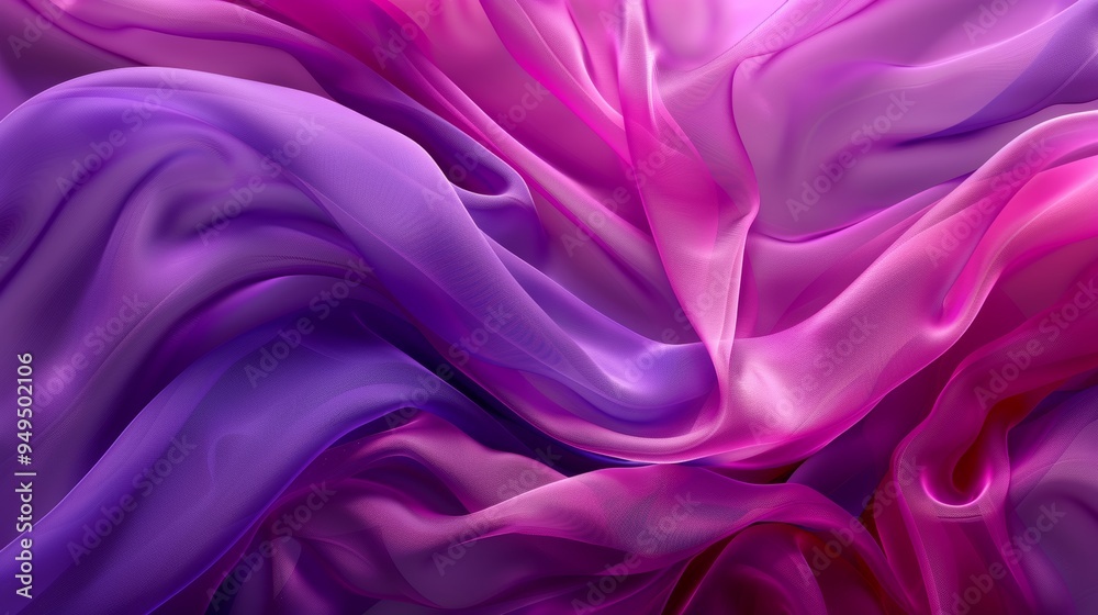 Vibrant silk in purple and pink a modern dance of flowing fabric captured in stunning detail Vibrant silk in purple and pink a modern dance of flowing fabric captured in stunning detail