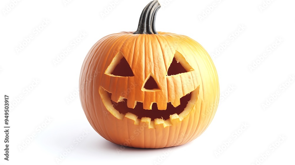 Frightening Pumpkin Face with Creepy Smile on Isolated White Background. 32k, Frightening Pumpkin Face with Creepy Smile on Isolated White Background. 32k,