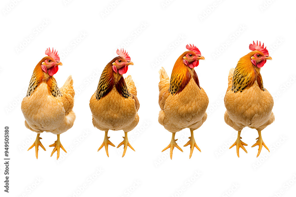 Fototapeta premium Set of chicken on transparent background