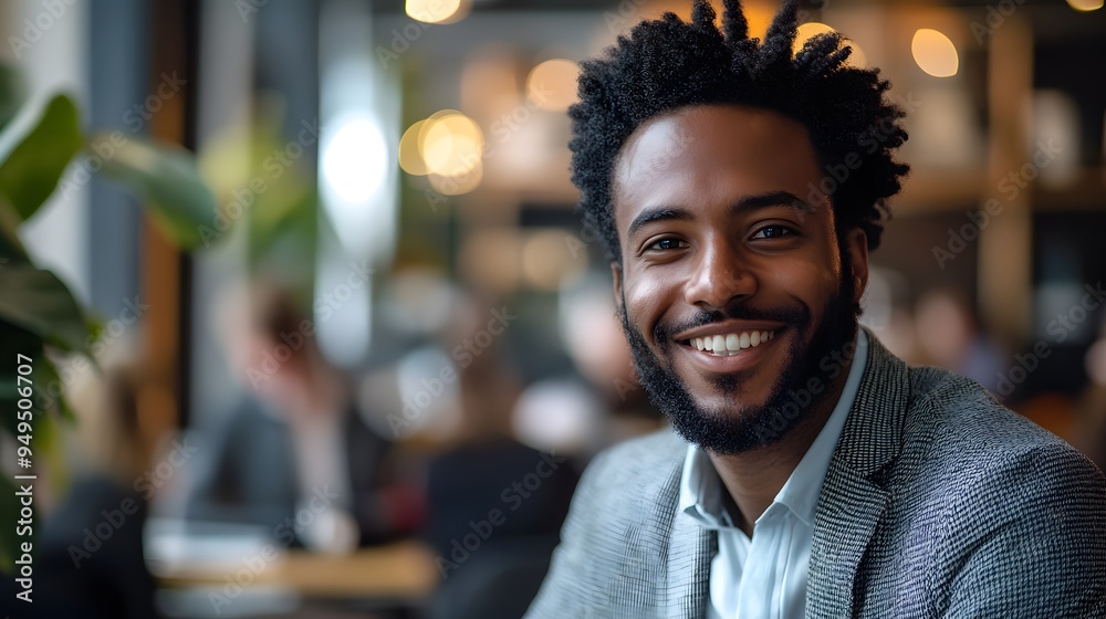 Fototapeta premium Smiling businesspeople having a discussion in an office