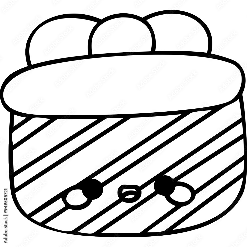 Christmas Gift doodle outline cute cartoon Illustration hand drawing 