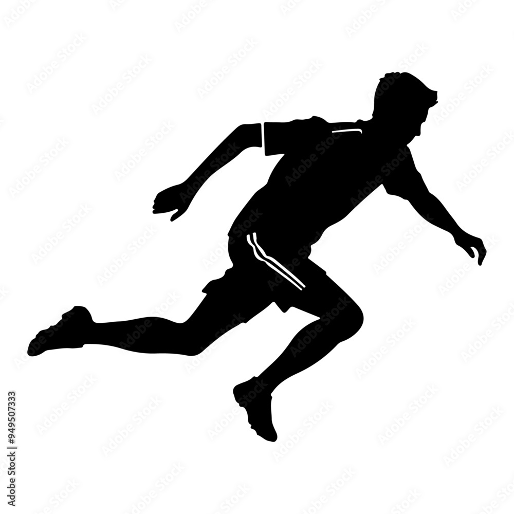 A soccer ball player vector silhouette isolated white background A soccer ball player vector silhouette isolated white background