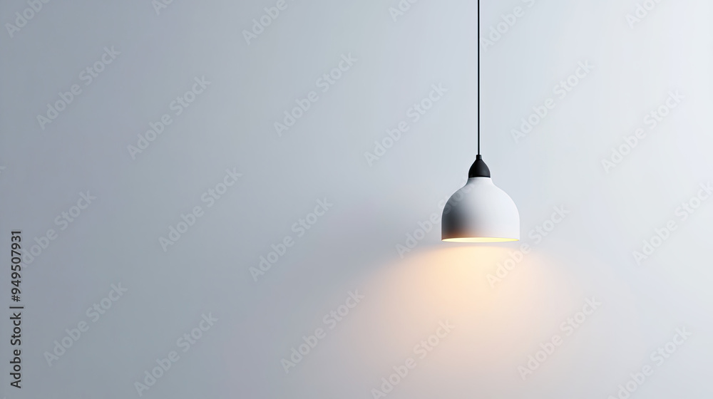 A minimalist pendant light hangs from a ceiling, illuminating a blank wall with a warm glow, perfect for modern interior design. A minimalist pendant light hangs from a ceiling, illuminating a blank wall with a warm glow, perfect for modern interior design.