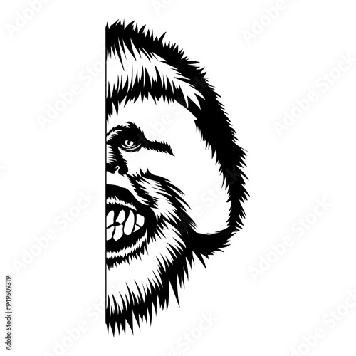 Orangutan Half Face