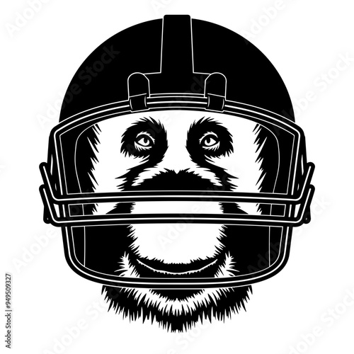 Orangutan In Football Helmet