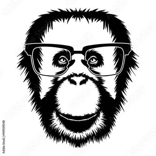 Orangutan In Glasses