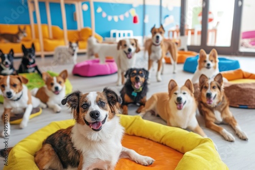 Pet Daycare Center. Dog hotel.  Advertisement, flyer