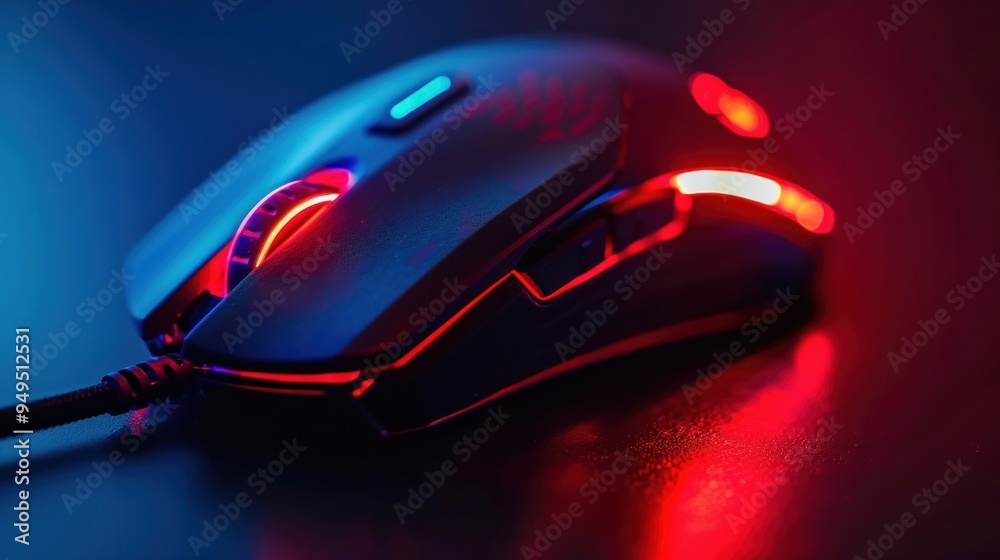 Modern RGB gaming mouse. AI generated images Modern RGB gaming mouse. AI generated images
