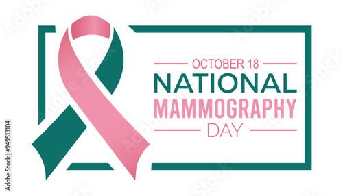 National Mammography Day is observed every year on October. Medical Healthcare Awareness concept. background, placard, banner template Vector illustration design.