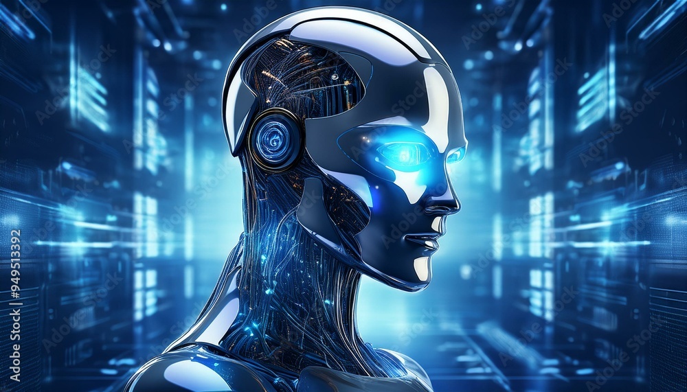 Obraz premium 未来的なAIロボットfuturistic AI robot