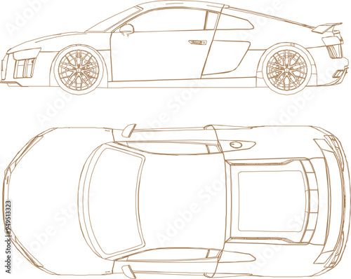 Vector illustration silhouette design of luxury sport sedan car transportation vehicle for family metropolis