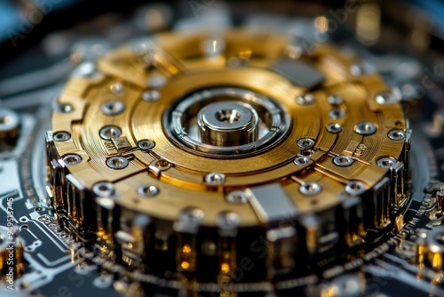 Close-up of a Hard Drive Mechanism