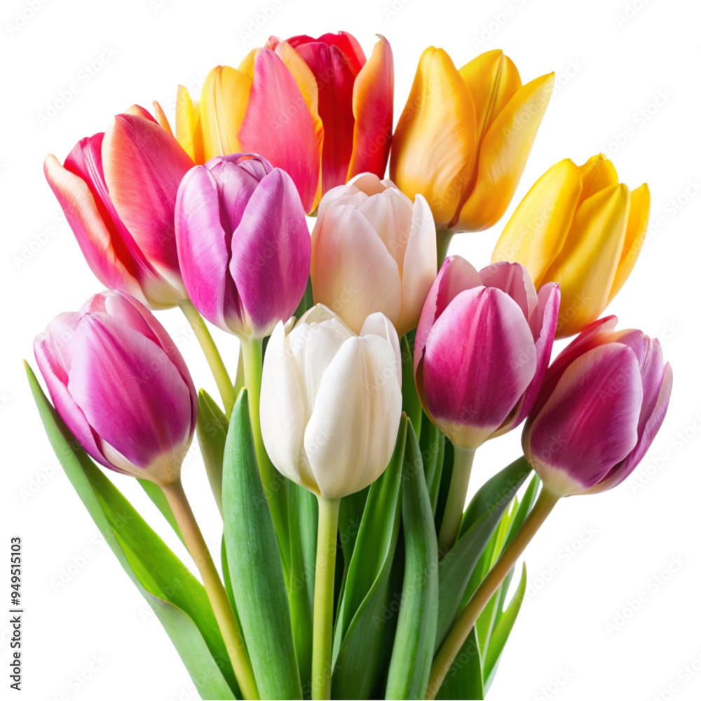 Set of tulip flowers isolated on a transparent background Set of tulip flowers isolated on a transparent background