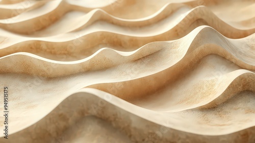  A 3D abstract texture resembling sand dunes with smooth, undulating waves in warm, earthy tones. Perfect for nature-inspired designs or digital landscapes.