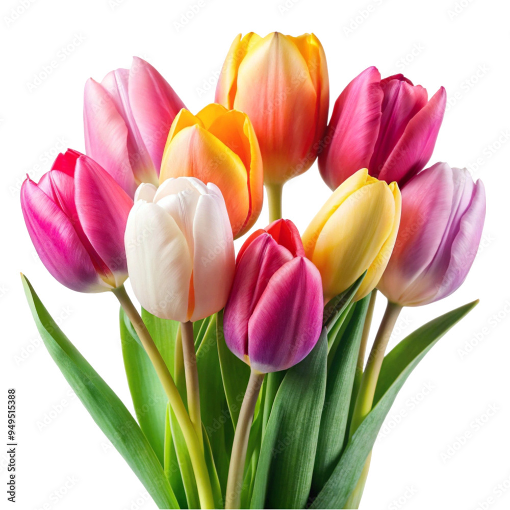Set of tulip flowers isolated on a transparent background Set of tulip flowers isolated on a transparent background