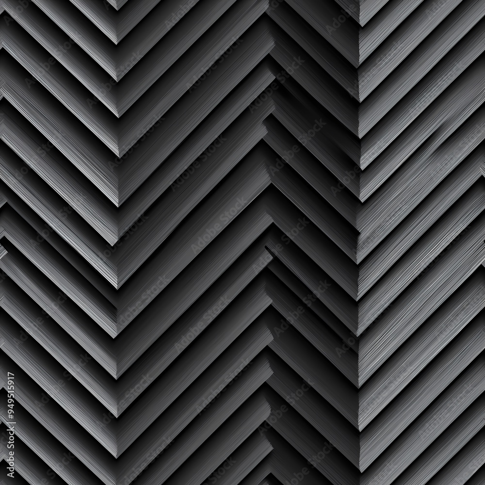 Obraz premium Abstract gray chevron pattern showcasing layered textures.