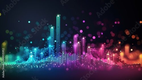 A visually striking illustration of a market analysis map with color gradients representing sales data, market share, and growth potential.